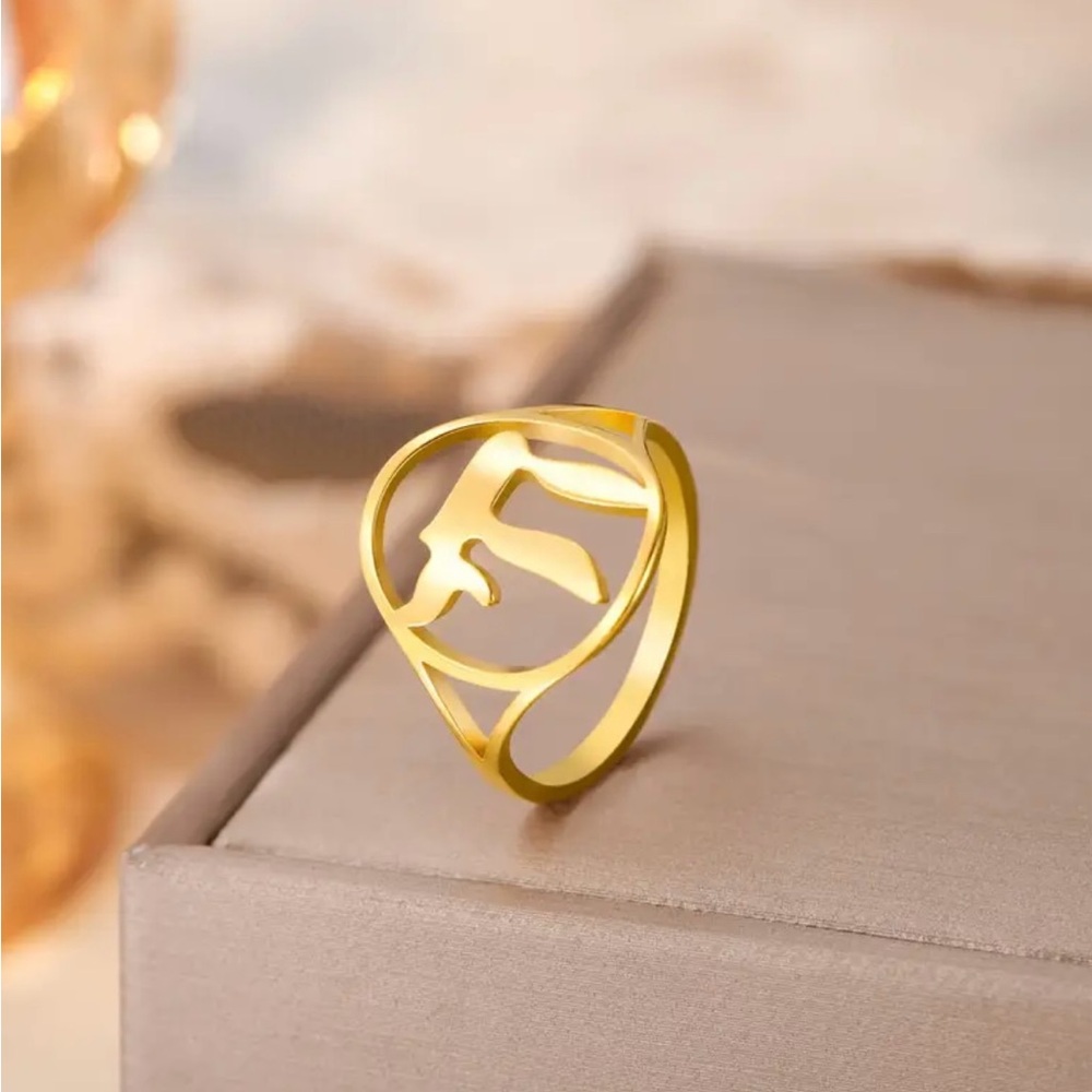 18k Gold Plated Women’s Hebrew “Chai” Ring! Size 8